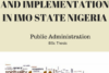 ASSESSMENT OF THE PROBLEMS OF PROJECT PLANNING AND IMPLEMENTATION IN IMO STATE NIGERIA