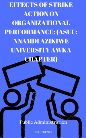 EFFECTS OF STRIKE ACTION ON ORGANIZATIONAL PERFORMANCE: (ASUU; NNAMDI AZIKIWE UNIVERSITY AWKA CHAPTER)