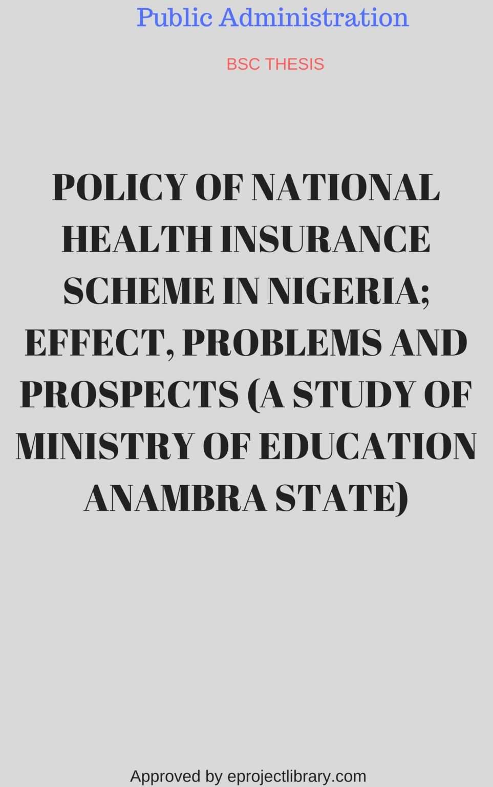 History Of National Health Insurance Scheme Nigeria Pdf