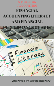 FINANCIAL ACCOUNTING LITERACY AND FINANCIAL PERFORMANCE OF SME’S IN NIGERIA